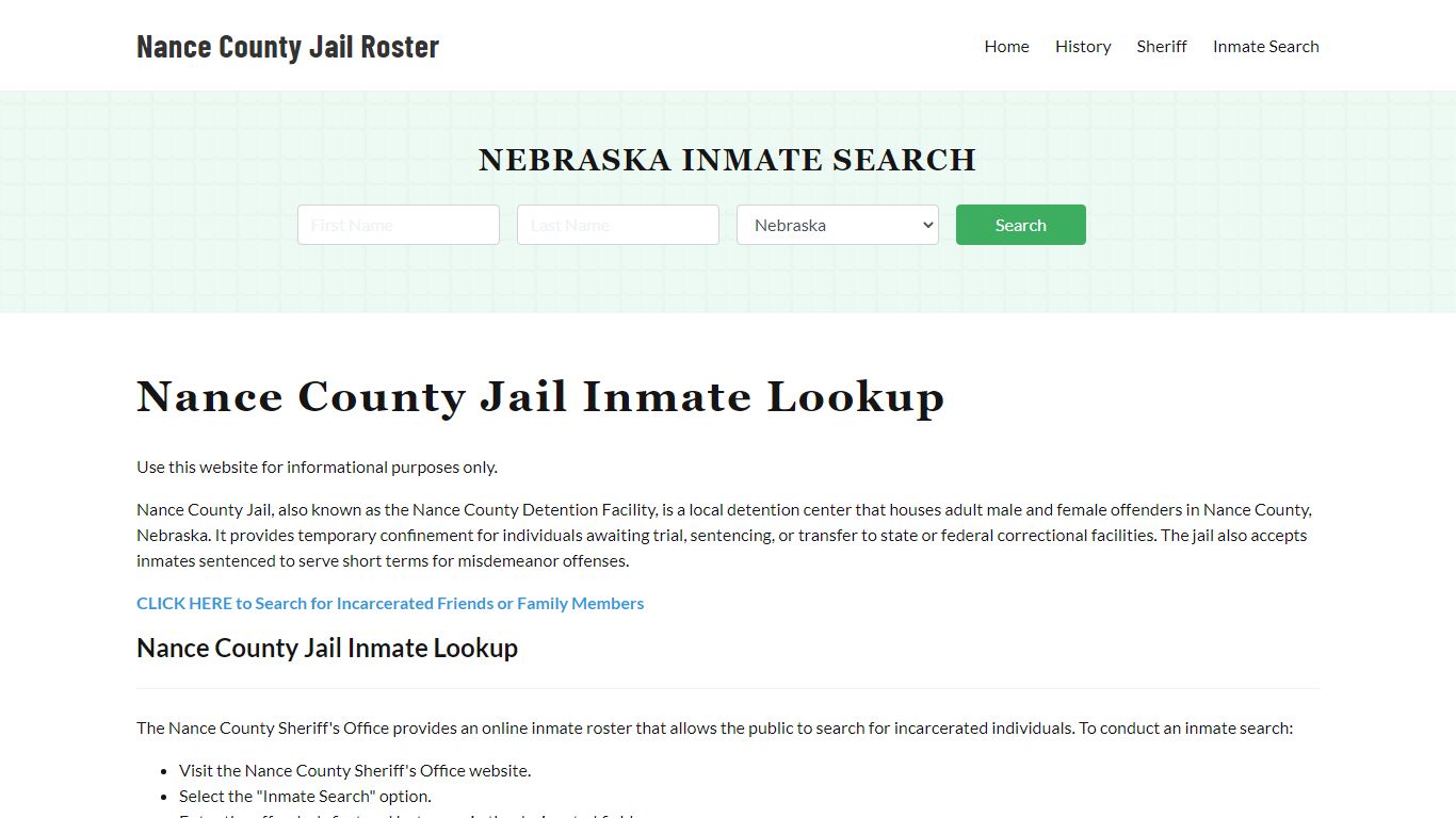 Nance County Jail Roster Lookup, NE, Inmate Search