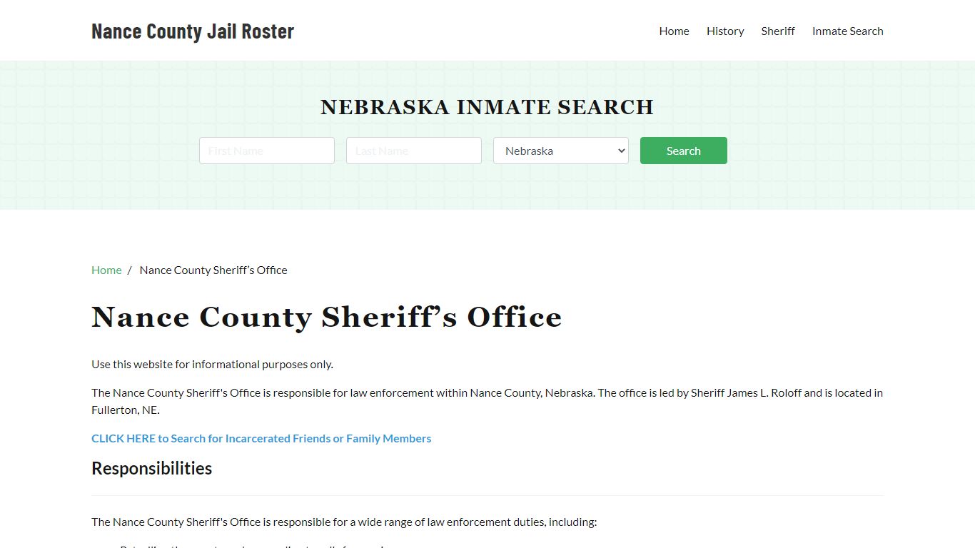 Nance County Sheriff Office, NE, Arrest Warrants Search